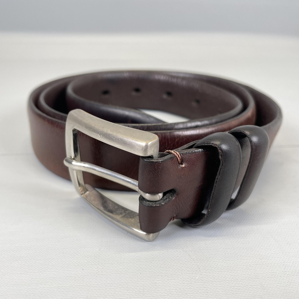 Bill Lavin Soft Collections Belt Mens 36 Brown Leather Dress Brass Buckle -Italy